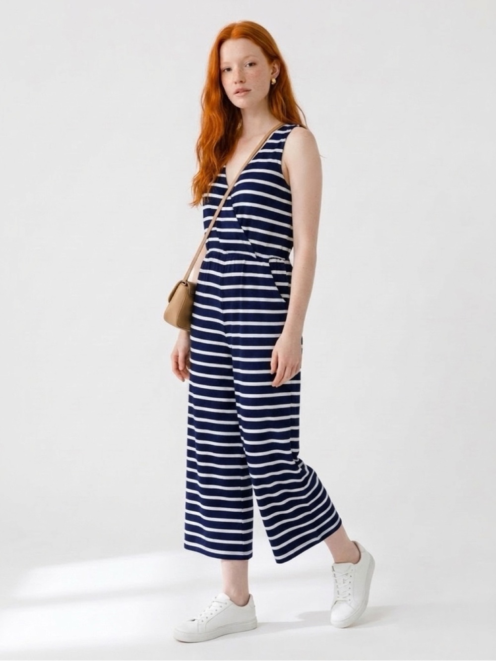 Striped Sleeveless Jumpsuit in Navy Blue & White Old Navy